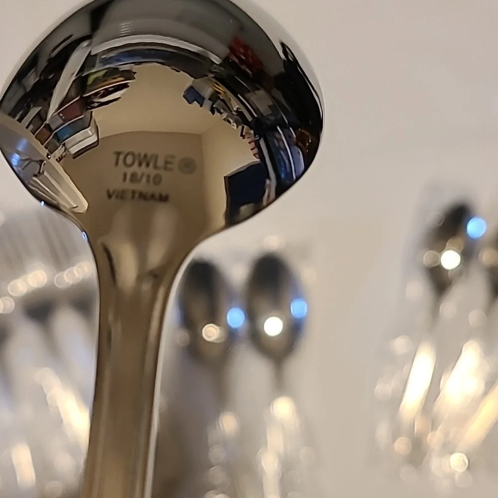 Towle Beaded Antique 18/10 Vietnam Flateware Fork Spoon Knife (Bundle of 14) - Picture 13 of 15